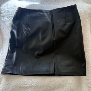 Cotton-On Black Faux-Leather Skirt